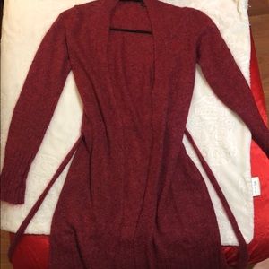 Red cardigan